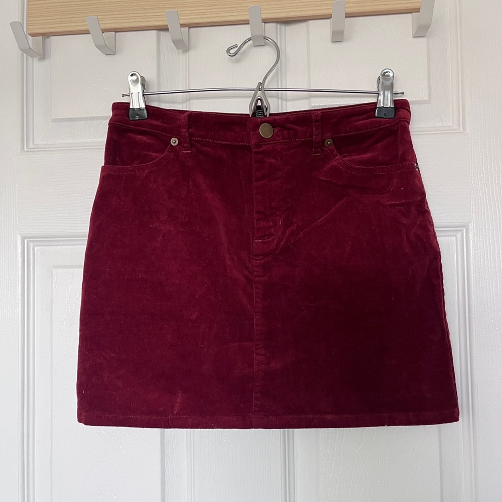 Forever 21 Deep Red Corduroy Mini Skirt